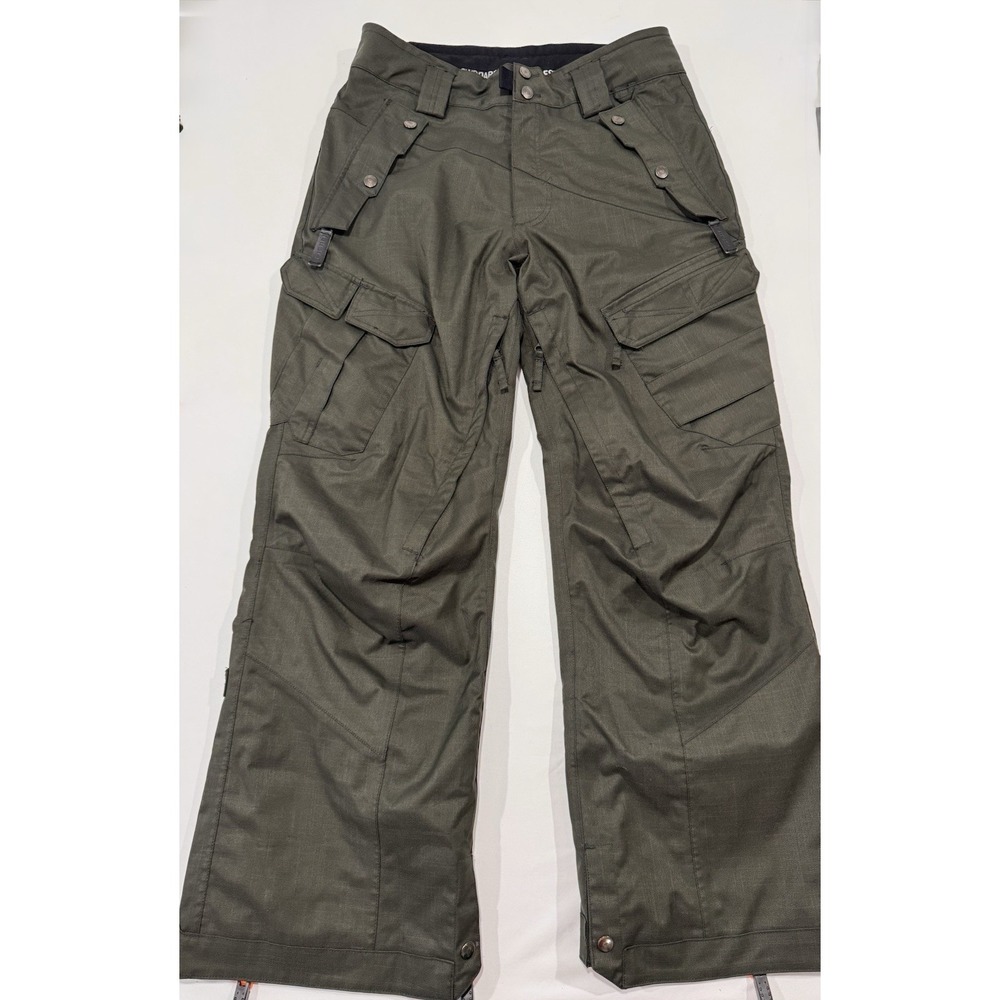 Ride Snowboards Mens Small Olive Snowboard Ski Pants Cargo Waterproof Insulated